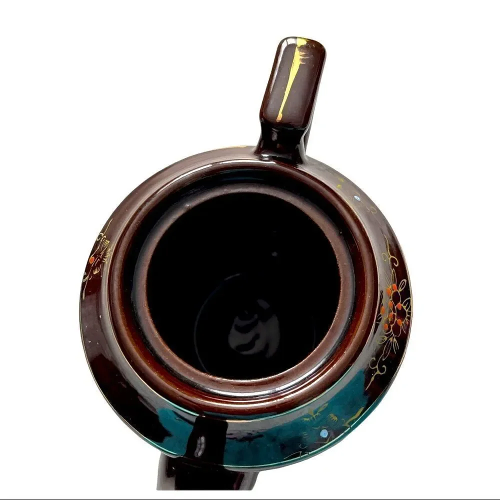 Japan 1940’s Vintage Moriage Brown Teapot LARGE